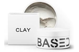 BASED BODYWORKS BASED Hair Clay for Men, Premium Hair Clay with Strong Hold, Texturizing Finish, & Low Shine, Hair Styling for Medium, Thick, Straight, or Wavy Hair, Santal Sandalwood Fragrance (3oz Pack of 1)