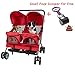 Pet Stroller Twin Folding Dog Cat Carrier Travel Cart, Multiple Colors Red