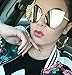 XL Oversized Oceanic Two Tone Gradient Flat Lens Gold Metal Frame Cat Eye Sunglasses (Gold, Pink Mirrored Lens)