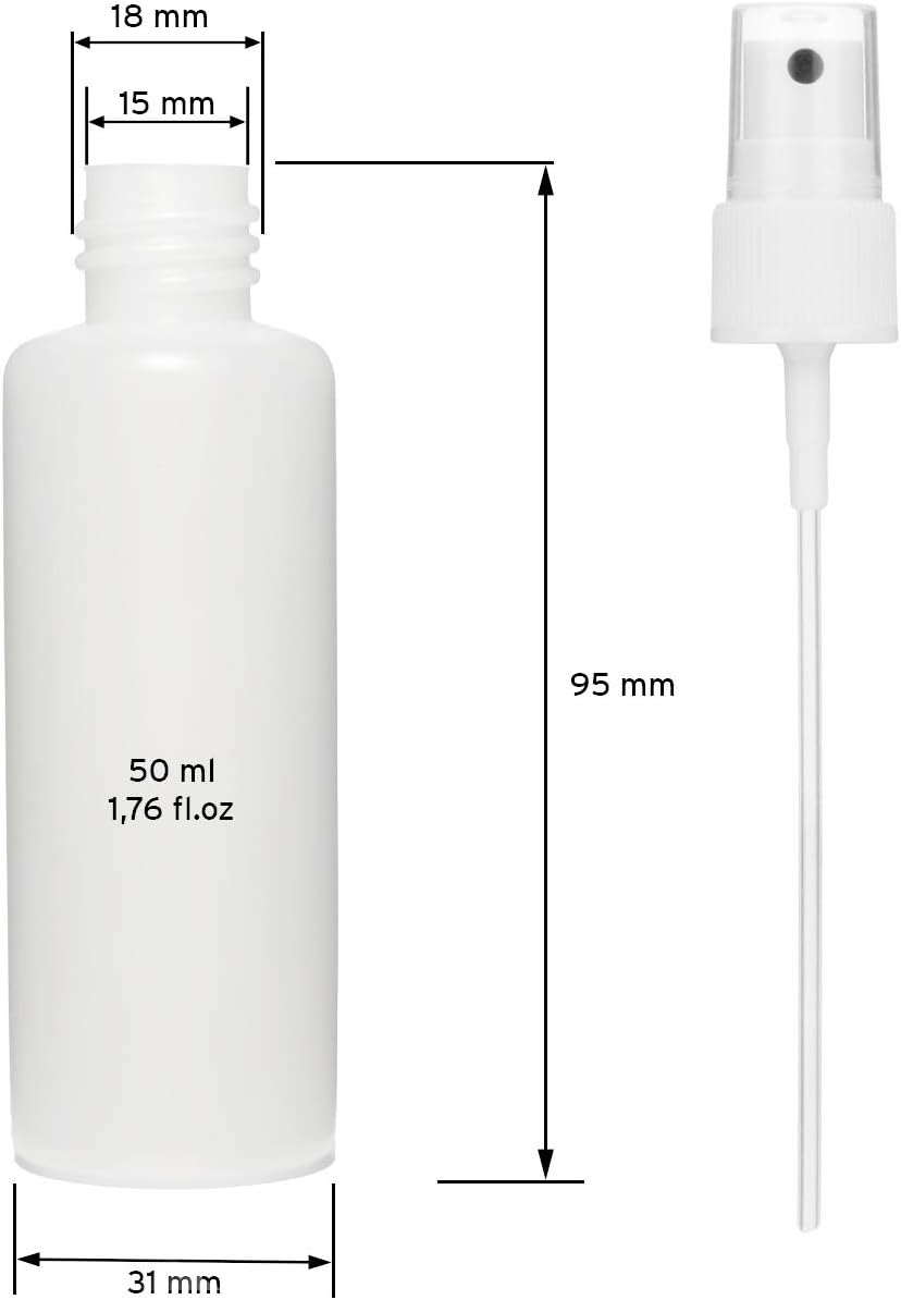 Octopus 10x 50 ml spray bottles with finger sprayer, HDPE plastic bottles with pump sprayer, incl. funnel + labels - Image 4