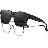 HAOLOTA Fit Over Sunglasses-Polarized for Driving Men, Stylish Square Fashionable Prescription Sunglasses UV400 Protection