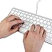GMYLE Compact Wired USB Mini Keyboard for PC (Metallic Silver and White)