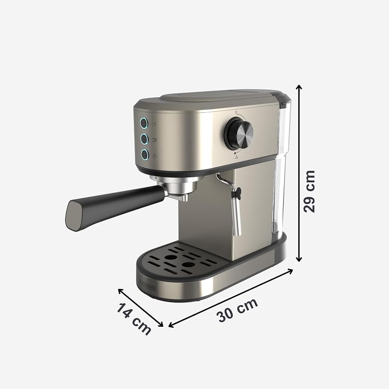 - Espressomaschine BXCO1350E | 1350W | 20 Bar Druck | Thermoblock-System | 1-2 Tassen Filter | Drehbare Dampfdüse | Abnehmbarer 1L Wassertank | Tassenwärmer & Tropfschale — Foto 8 von 8
