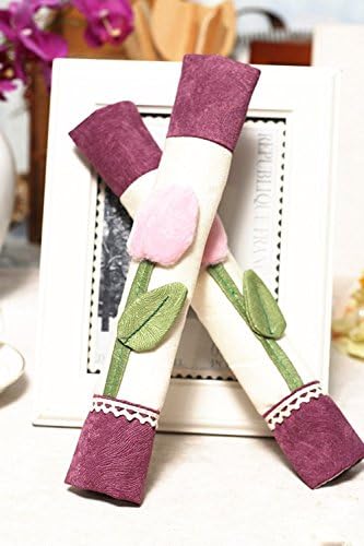 Vezfinel Refrigerator Door Handle Covers Keep Your Kitchen Appliances Clean From Smudges, Fingertips, Drips, &amp;Food Stains,Perfect For Oven,Microwave,Fridge Dust Handmade Decoration(Purple Flower)
