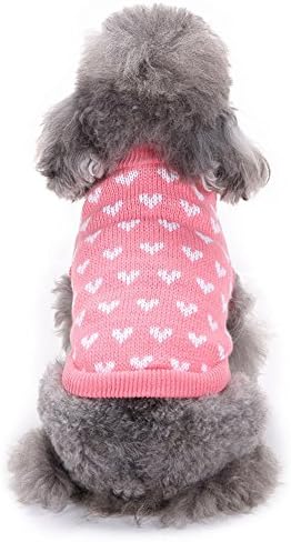 Malloom Pet Dog Sweater Warmers Knitting Patterns Pet Dog Clothes Costume Winter Warm Sweater Vest Coat Apparel Round Neck for Small/Medium/Large Puppy Chihuahua/Yorkie/Teddy/Pomeranian