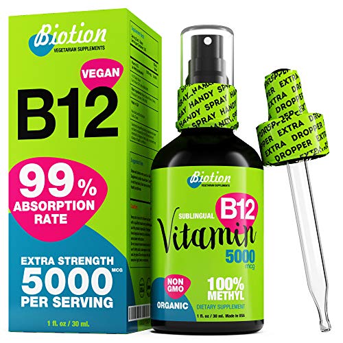 Vitamin B12 Sublingual Liquid Drops Organic Methylcobalamin 5000 mcg