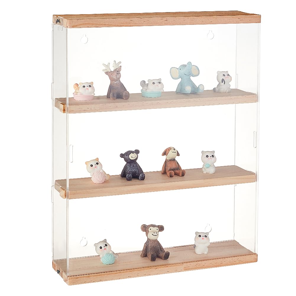 OLYCRAFT 3 Layer Acrylic Minifigures Display Case 30x8.5x37.8cm Clear Acrylic Display Case Stand Dustproof Organizer Box Countertop Display Case Showcase for Aciton Figures Collectibles