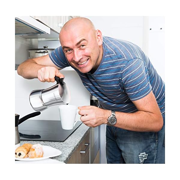 LuxHaus Stovetop Espressokocher – 9 Tassen Mokkakanne Kaffeemaschine – 100% Edelstahl – Bild 7