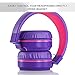 Artix Bluetooth Wireless Headphones, Lightweight & Foldable On Ear Earphones NRGSound RS7, for Work, Travel, Sport, Running, 3.5mm Cable Included for Wired Use Great for Kids/Teens/Adults (Purple)