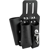 Klein Tools S5118PRS Leather Tool Holder with 3 Pockets for Pliers, Folding Rule, Screwdriver and Knife Snap, Fits Belts up to 2-Inch Wide