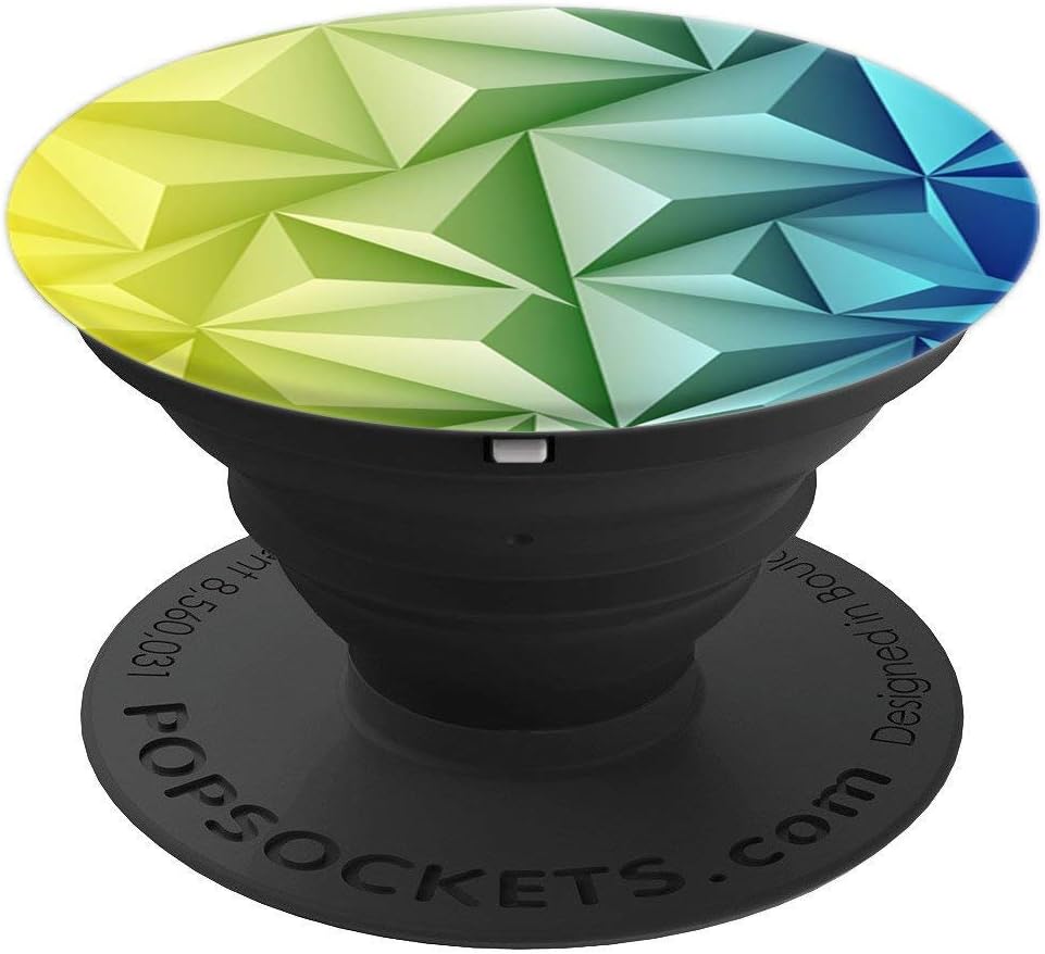 Yellow Green Blue Geometry Pattern PopSockets PopGrip: Swappable Grip for Phones & Tablets
