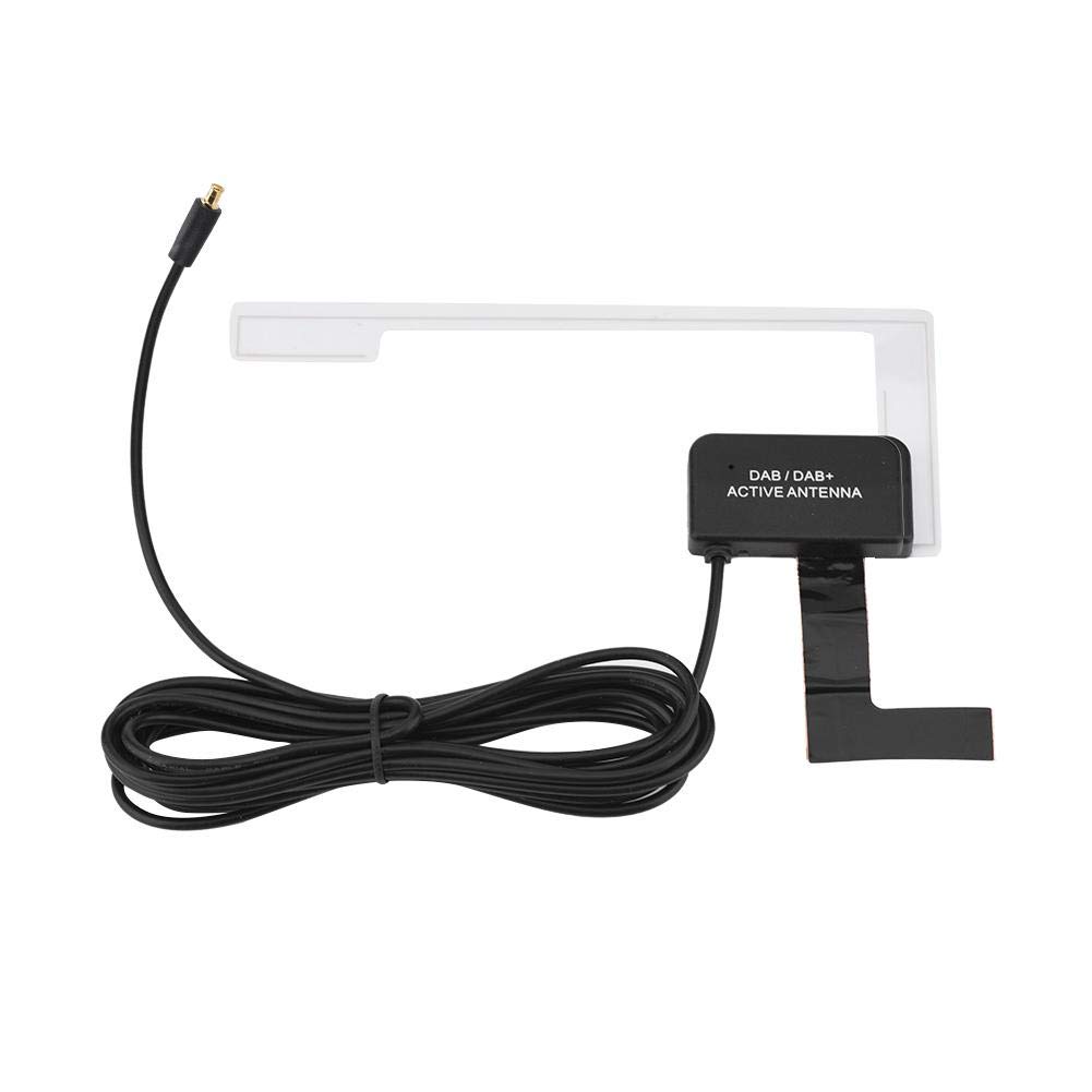 Car Radio Antenna, Portable Car DAB Digital Radio Aerial Antenna Windscreen Glass Mount with MCX Male Connector, Strong Signal Reception, Plug and Play