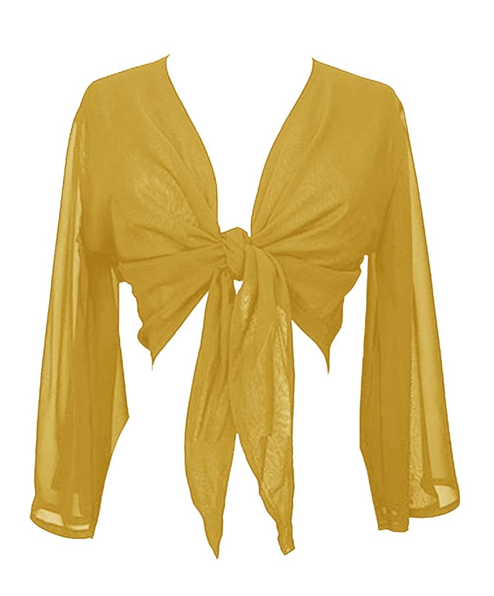 Indian Trendy Women's Chiffon Flair Wrap Tie Top Choli Blouse Belly Dance Gypsy Bolero Shrugs Cardigan
