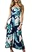 ECOWISH Womens Jumpsuits Floral Print Off Shoulder Romper Casual Strapless Wide Leg Pants Jumpsuit 0330Blue M