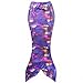 Owone Box Girls 3 Pcs Swimmable Princess Mermaid Tail Bikini Bathing Swimsuit Swimwear Purple 8T, Rainbow 2, 7-8 Years