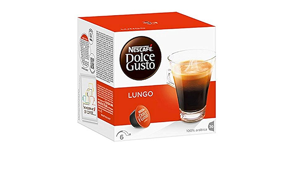 Amazon.com: Dolce Gusto Lungo - Cápsulas de café (30 unidades) : Comida  Gourmet y Alimentos