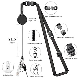 Leather Badge Holder and Adjustable Retractable