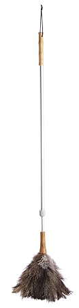 Kitchen Craft Living Nostalgia Staubwedel mit Teleskopstiel, mit echten Straußenfedern, 1–1,5 m