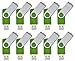 Flash Drive 256MB USB 2.0 Memory Stick 10 Pack Pendrives 256 MB Zip Drive Small Capacity Bulk Thumb Drives Swivel Green Pen Drive Portable Jump Drive with 10pcs Lanyards Promation Gift by FEBNISCTE