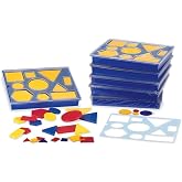 hand2mind 46393 Attribute Blocks Classroom Basics Kit - Set of 6 Trays | Geometric Shapes for Kids, Sorting Shapes for Classroom, Math Manipulatives Kindergarten, Teacher Supplies for Math Classroom