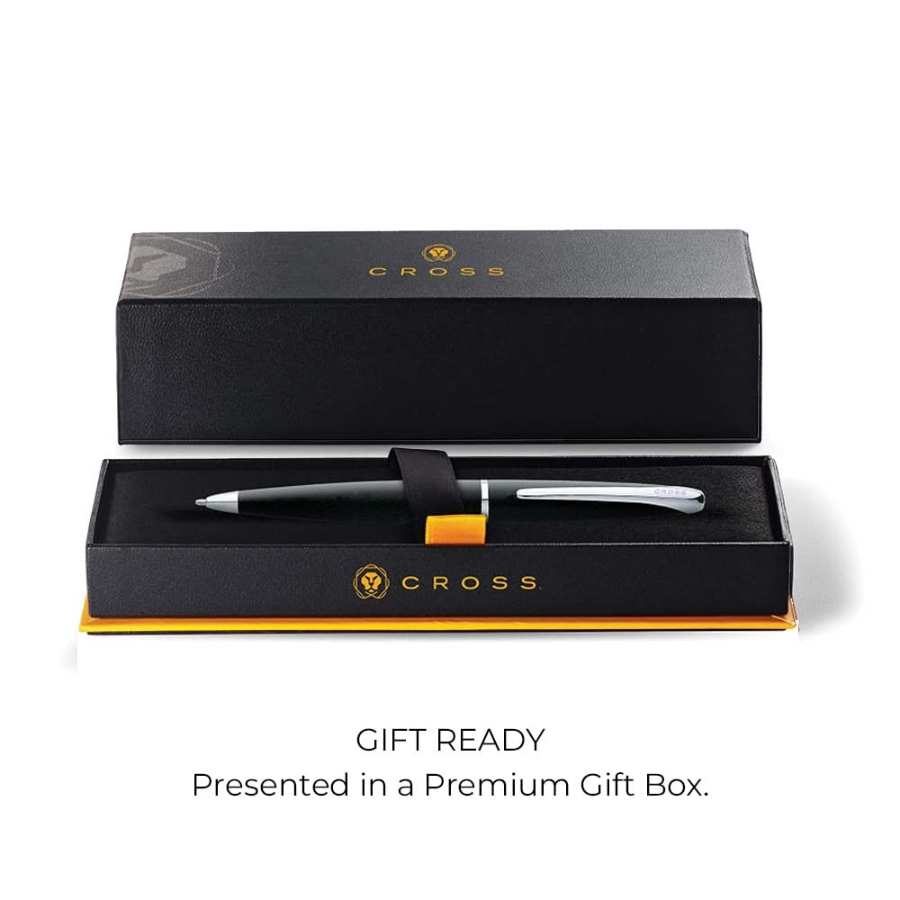 Cross ATX Refillable Ballpoint Pen Presented in a Luxury Gift Box - Medium Point, Black Ink, Basalt Black