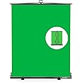 【Easy Set Up】 RAUBAY 59.8 x 82.7in Collapsible Green Screen Backdrop Portable Retractable Chroma Key Panel Photo Background with Stand for Video Conference, Photographic Studio, Streaming
