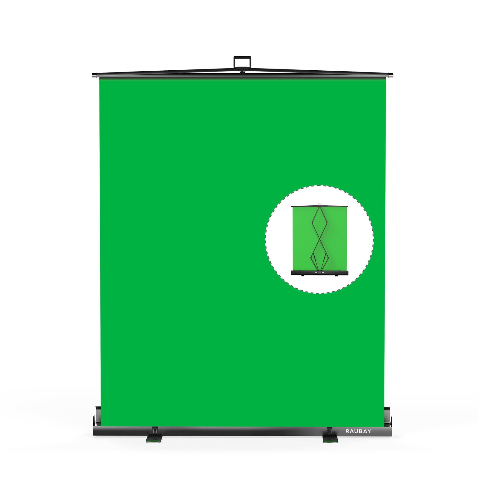 Photo 1 of ?Easy Set Up? RAUBAY 59.8 x 82.7in Collapsible Green Screen Backdrop Portable Retractable Chroma Key Panel Photo Background with Stand for Video Conference, Photographic Studio, Streaming