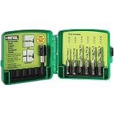 DTAPKIT Metal Drill/Tap Kit for Greenlee，6-Piece Drill, Tap, and Deburring/Countersinking Set with Quick Change Adaptor，6-32 - 1/4-20 Drill and Tap Set