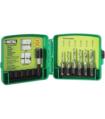 Greenlee DTAPKITM Drill/Tap/Countersink Set, Metric, 6 Pc, M3