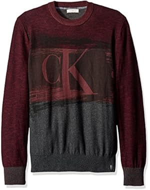 Calvin Klein Jeans Men's Ck Logo Color Block Crew Neck Shirt