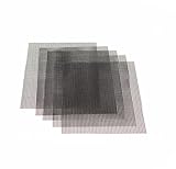 OSVINO Heat Resistant Non Stick FDA-Approved BBQ Grill Mesh Mat Set Of 5 Easy To Clean, Black