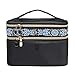 EN'DA professional Big Size Cosmetic Bag for Organize Makeups Travel Makeup Bag with Clear Mirror Single Layer Large Storage Space (Black1)