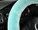 MLOVESIE Fluffy Wool Car Steering Wheel Cover Genuine Sheepskin Steering Wheels Interior Accessories for Women Anti-Slip Universal for 15 inch (Mint Geen)