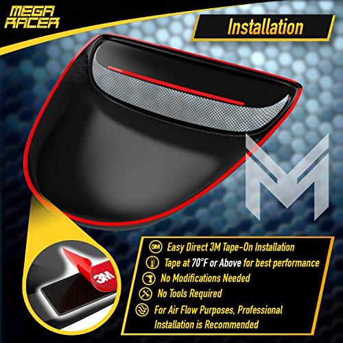 thumbnail image 2 of Universal Black Hood Scoop - JDM Style ABS Plastic Air Flow Intake Vent For Car Hood 2 of 10