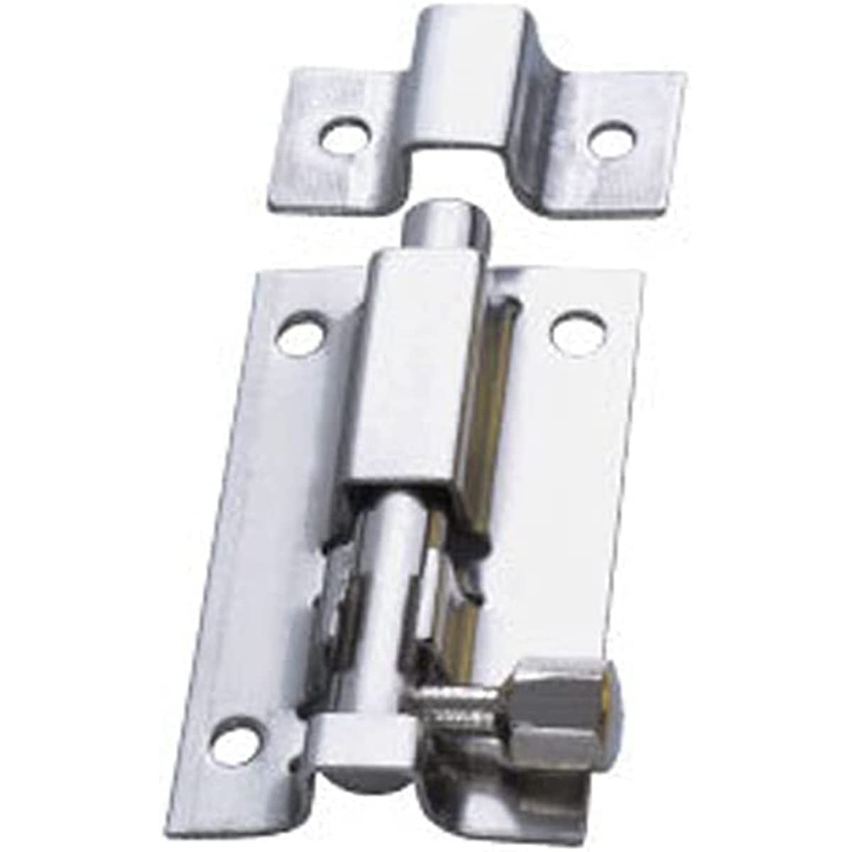 2 inch Stainless Steel Square Door Latch Bolt Securing Internal Door Latches Bolts for Bedrooms, Bathroom Toilet Gate and Wooden Doors Brushed Silver