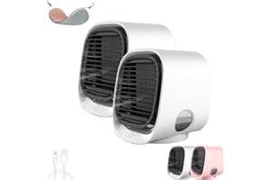 URISELT Air Cooler, Portable Cooler with Water Tank & LED Nightlight, Scorching Heat & Humidity Instantly with 3 Speeds USB Powered, Energy Efficient Air Fan for Home and Bedroom