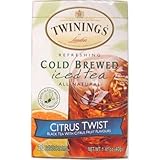 Twinings Cold Brew Tea, Citrus Twist, 20 Count Bagged Tea (6 Pack)