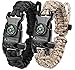 Paracord Bracelet K2-Peak – Survival Bracelets with Embedded Compass Whistle EDC Hiking Gear- Camping Gear Survival Gear Emergency Kit (Black/Sand Camo Adjustable Size)