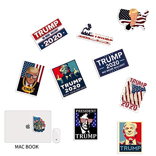 HOTART 50 Packs Trump Stickers, Donald Trump 2020 President Election Patriotic American Flag Stickers for Laptops,Hydro Flask,Waterbottle,Skateboard,Phone,Guitar,Suitcase-Car Sticker and Decals
