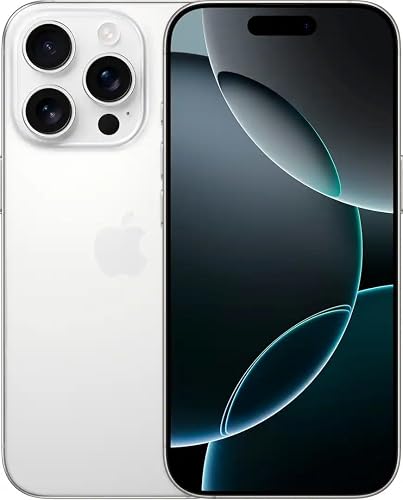 Apple iPhone 16 Pro Max, 256GB, White Titanium (Renewed)