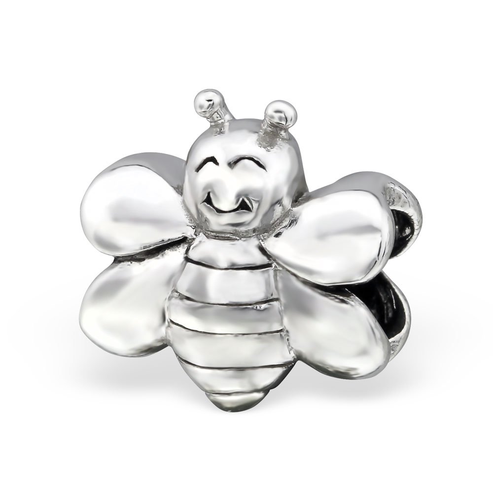The Rose & Silver Company Women 925 Sterling Silver Bee Shaped Bead Charm