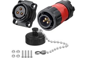 CNLINKO YM-20 Industrial Waterproof Connector IP68 Circular Aviation Plug PBT Plastic Shell M20 2-12 Pin Flange Socket (3-Pin)