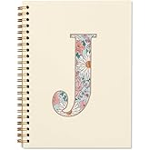 ShowDraven Initial Letter J Notebook, Personalized Gifts, Custom Notebook Journals for Writing, Monogrammed Gifts for Women, Personalized Notepads, Hardcover Spiral Notebook 5.5 x 8.3