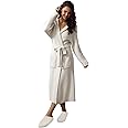 MH MYLUNE HOME Ultra Soft Robe With Pockets, Spa Bathrobe Loungewear Calf-Length, Plush Fuzzy Wrap for Women
