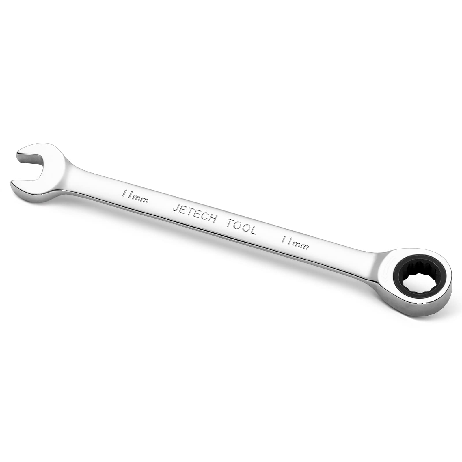Jetech 11mm Gear Wrench - Metric Industrial Grade Cr-V Steel Ratcheting Combination Wrench, Ratchet Spanner in Polished Chrome Finish โ image 1
