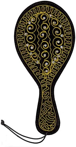 Jeweled Leather Paddle - Gold