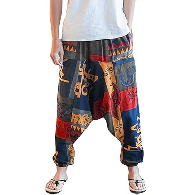 Clearance!! Men Women Loose Yoga Harem Pants GoodLock Unisex Drop Crotch Floral Joggers Aladdin Trousers Pants