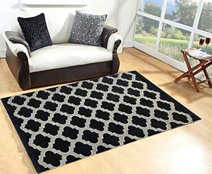 STOP N SHOPP Zeometric Ethnic Velvet Touch Abstract Chenille Carpet (5Feet X 7Feet) Multi