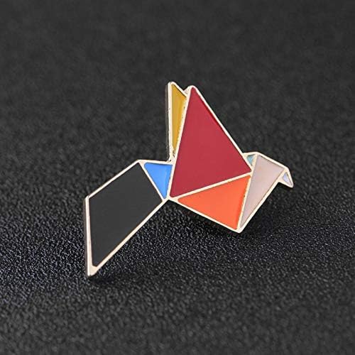 Krassu - Christmas Fashion Origami Crane Rabbit Penguin Elephant Cat Goose Whale Horse Brooches Colorful Splicing Animal Enamel Pins Badges Jewelry [2]