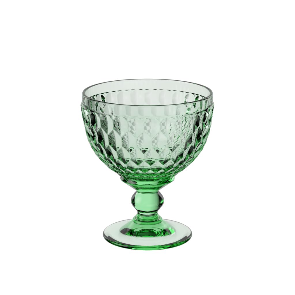 Villeroy & Boch - Boston col. Green Sparkling Wine Coupe, Extravagant, Beautifully Shaped Glass for Sparkling Wine or Champagne, Crystal, Green, 400 ml